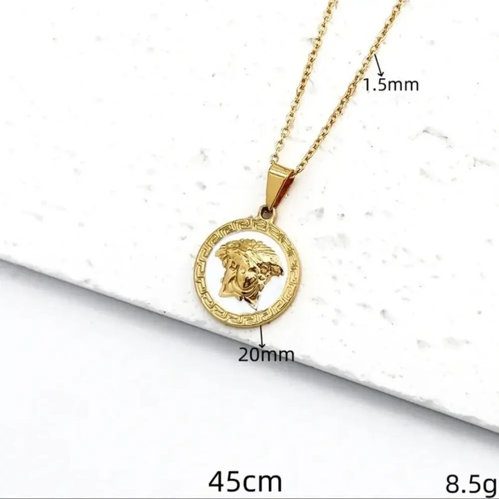 18K Gold Plated Medusa Pendant Necklace